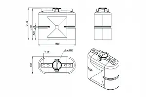 Пластиковая емкость ЭкоПром S 1000 (Черный) 2